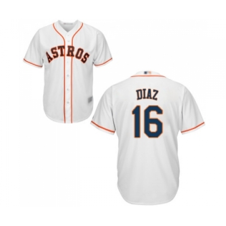 Men's Houston Astros #16 Aledmys Diaz Replica White Home Cool Base Baseball Jersey