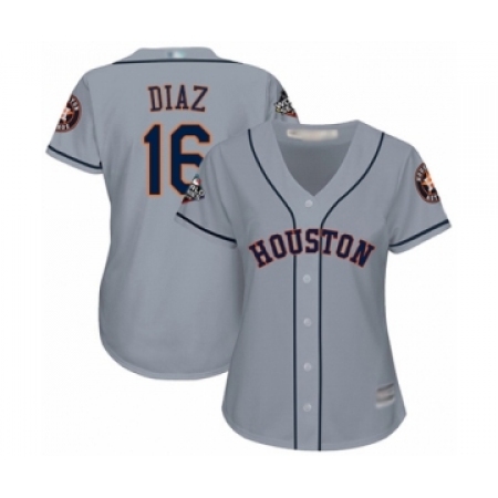 Women's Houston Astros #16 Aledmys Diaz Authentic Grey Road Cool Base 2019 World Series Bound Baseball Jersey