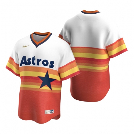 Men's Nike Houston Astros Blank White Orange Cooperstown Collection Home Stitched Baseball Jersey