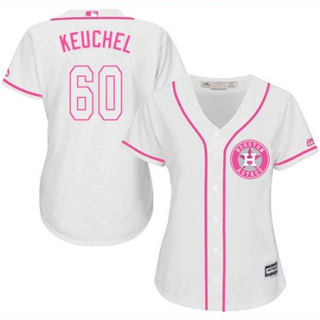 Women's Majestic Houston Astros #60 Dallas Keuchel Replica White Fashion Cool Base MLB Jersey