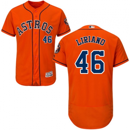 Men's Majestic Houston Astros #46 Francisco Liriano Orange Flexbase Authentic Collection MLB Jersey