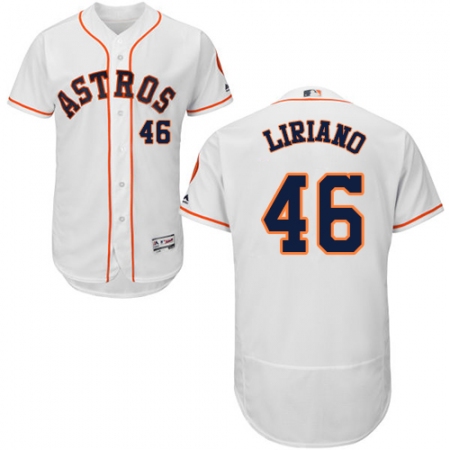 Men's Majestic Houston Astros #46 Francisco Liriano White Flexbase Authentic Collection MLB Jersey