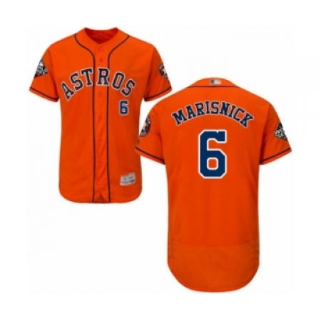 Men's Houston Astros #6 Jake Marisnick Orange Alternate Flex Base Authentic Collection 2019 World Series Bound Baseball Jersey