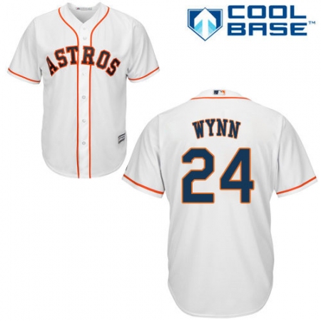 Men's Majestic Houston Astros #24 Jimmy Wynn Replica White Home Cool Base MLB Jersey