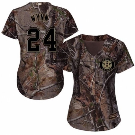 Women's Majestic Houston Astros #24 Jimmy Wynn Authentic Camo Realtree Collection Flex Base MLB Jersey