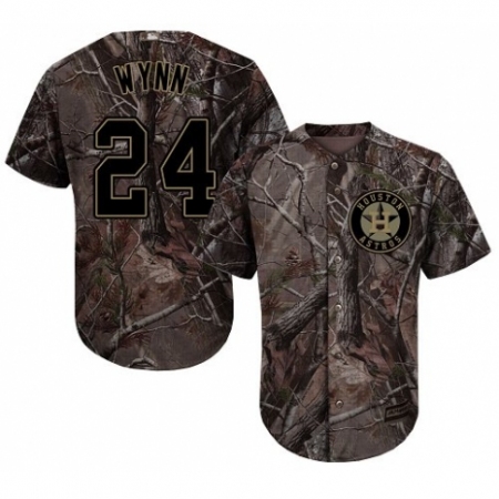 Youth Majestic Houston Astros #24 Jimmy Wynn Authentic Camo Realtree Collection Flex Base MLB Jersey
