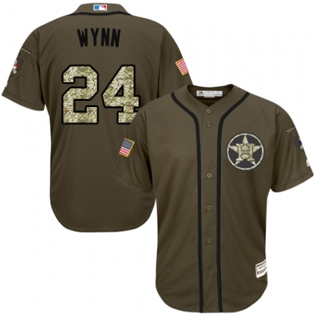 Youth Majestic Houston Astros #24 Jimmy Wynn Authentic Green Salute to Service MLB Jersey