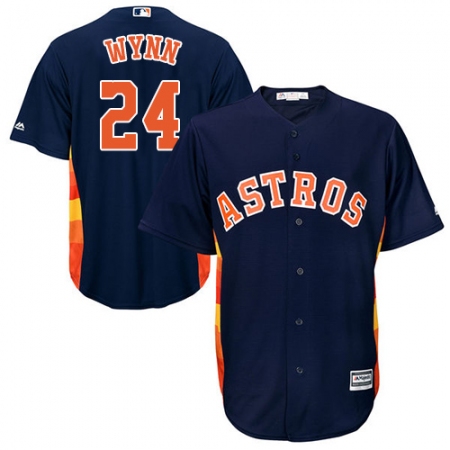Youth Majestic Houston Astros #24 Jimmy Wynn Authentic Navy Blue Alternate Cool Base MLB Jersey