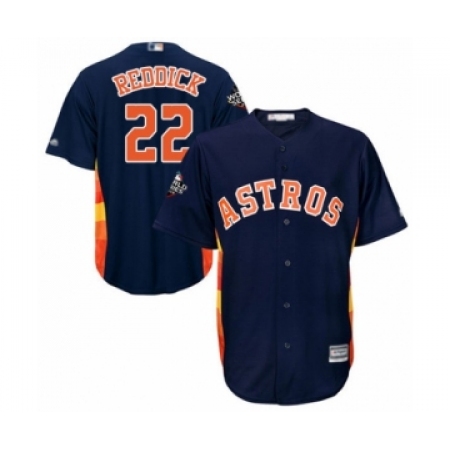 Men's Houston Astros #22 Josh Reddick Replica Navy Blue Alternate Cool Base 2019 World Series Bound Baseball Jersey