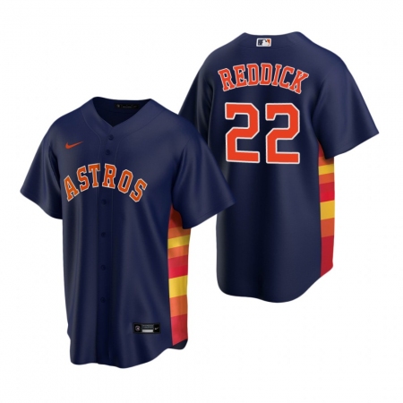 Men's Nike Houston Astros #22 Josh Reddick Navy Alternate Stitched Baseball Jersey