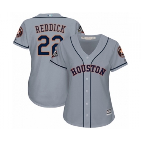 Women's Houston Astros #22 Josh Reddick Authentic Grey Road Cool Base 2019 World Series Bound Baseball Jersey