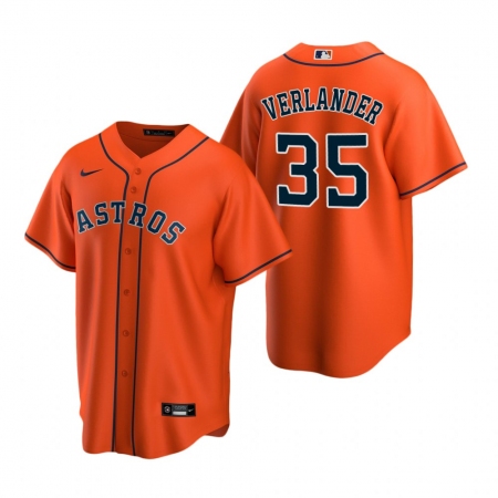 Men's Nike Houston Astros #35 Justin Verlander Orange Alternate Stitched Baseball Jersey