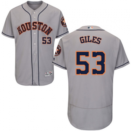 Men's Majestic Houston Astros #53 Ken Giles Grey Flexbase Authentic Collection MLB Jersey