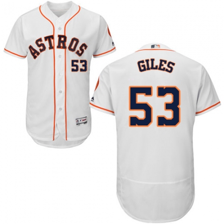 Men's Majestic Houston Astros #53 Ken Giles White Flexbase Authentic Collection MLB Jersey