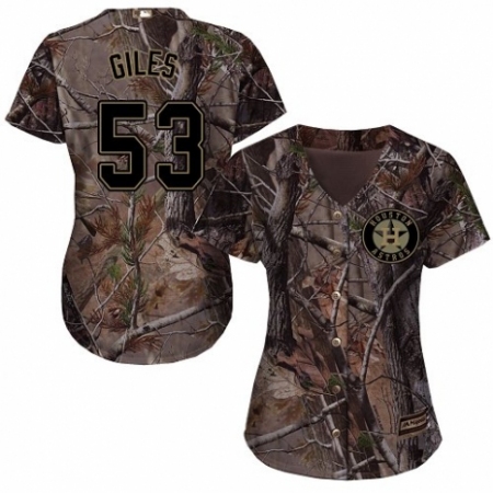 Women's Majestic Houston Astros #53 Ken Giles Authentic Camo Realtree Collection Flex Base MLB Jersey