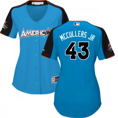 Women's Majestic Houston Astros #43 Lance McCullers Replica Blue American League 2017 MLB All-Star MLB Jersey