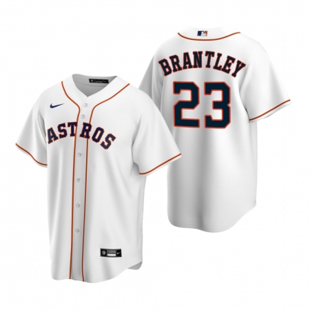Men's Nike Houston Astros #23 Michael Brantley White Home Stitched Baseball Jersey