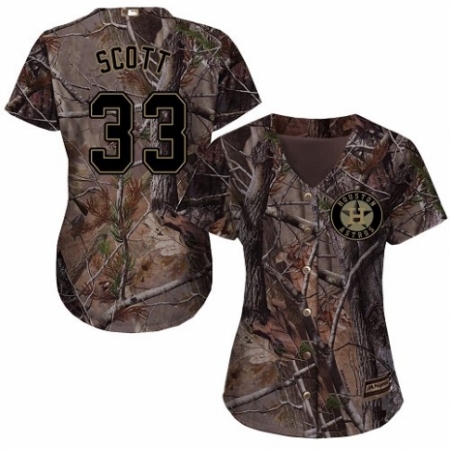 Women's Majestic Houston Astros #33 Mike Scott Authentic Camo Realtree Collection Flex Base MLB Jersey