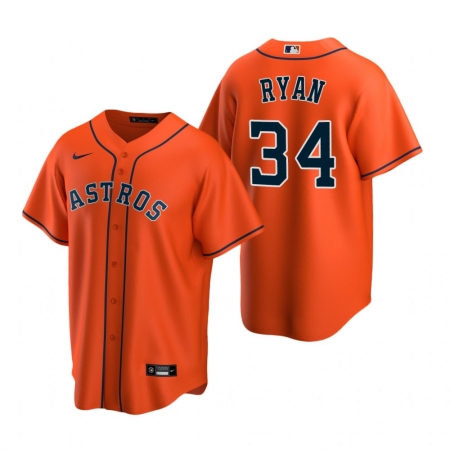 Men's Nike Houston Astros #34 Nolan Ryan Orange Alternate Stitched Baseball Jersey