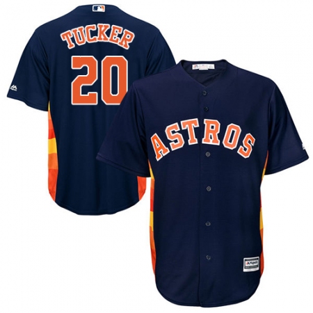 Youth Majestic Houston Astros #20 Preston Tucker Authentic Navy Blue Alternate Cool Base MLB Jersey