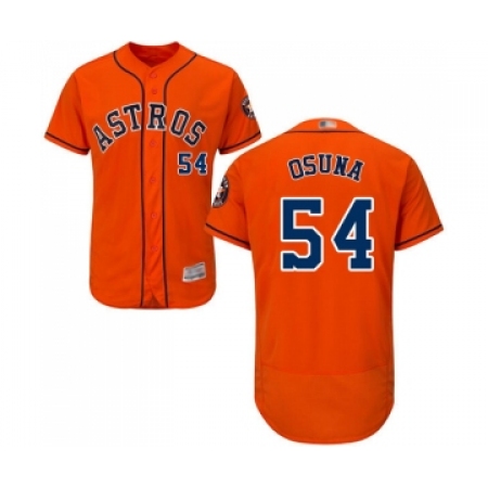 Men's Houston Astros #54 Roberto Osuna Orange Alternate Flex Base Authentic Collection Baseball Jersey