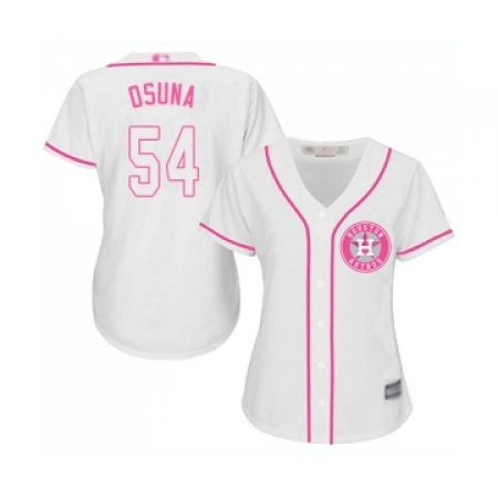 Women's Houston Astros #54 Roberto Osuna Authentic White Fashion Cool Base Baseball Jersey