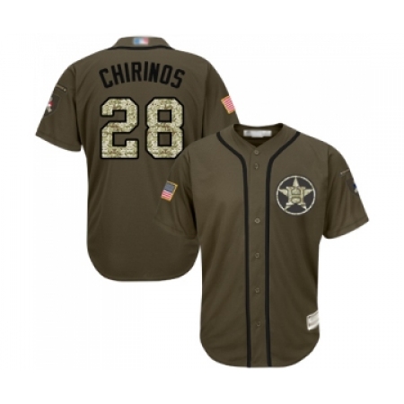 Youth Houston Astros #28 Robinson Chirinos Authentic Green Salute to Service Baseball Jersey