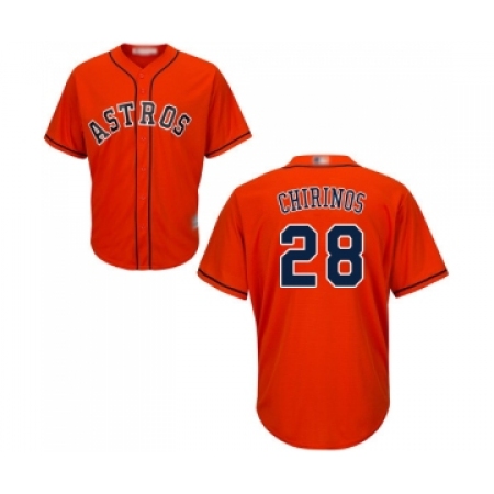 Youth Houston Astros #28 Robinson Chirinos Authentic Orange Alternate Cool Base Baseball Jersey