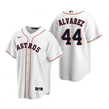 Men's Nike Houston Astros #44 Yordan Alvarez White Home Stitched Baseball Jersey