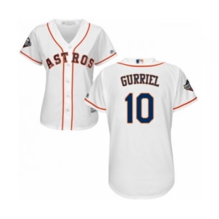 Women's Houston Astros #10 Yuli Gurriel Authentic White Home Cool Base 2019 World Series Bound Baseball Jersey